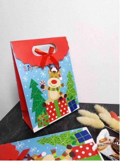 Коробка крафтовая с рисунком "Оленёнок" 12*16*6см